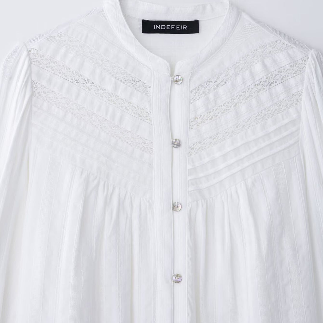 Femme Elegante Knap-Up Bluse Stilla