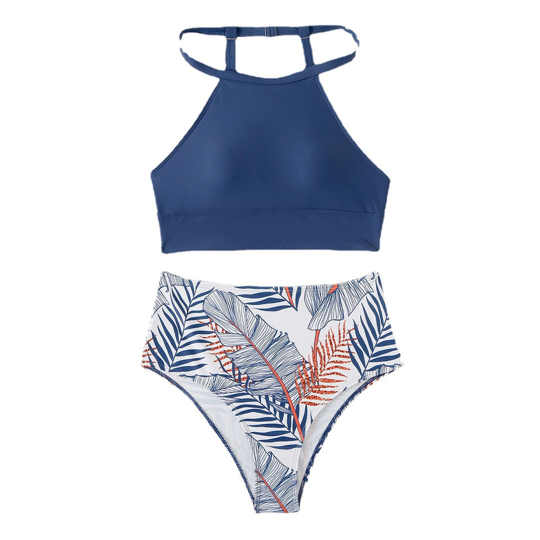 Dame bikini-sæt med sporty top og højtaljebukser Stilla