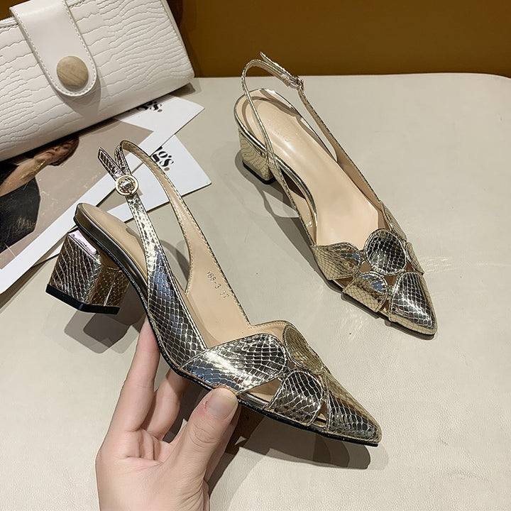 Dame elegante Slingback-hæle med struktureret detalje Stilla