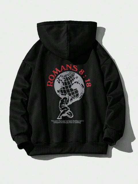 Kvinders hoodie med inspirerende verdenskort og højkvalitets print Skovae