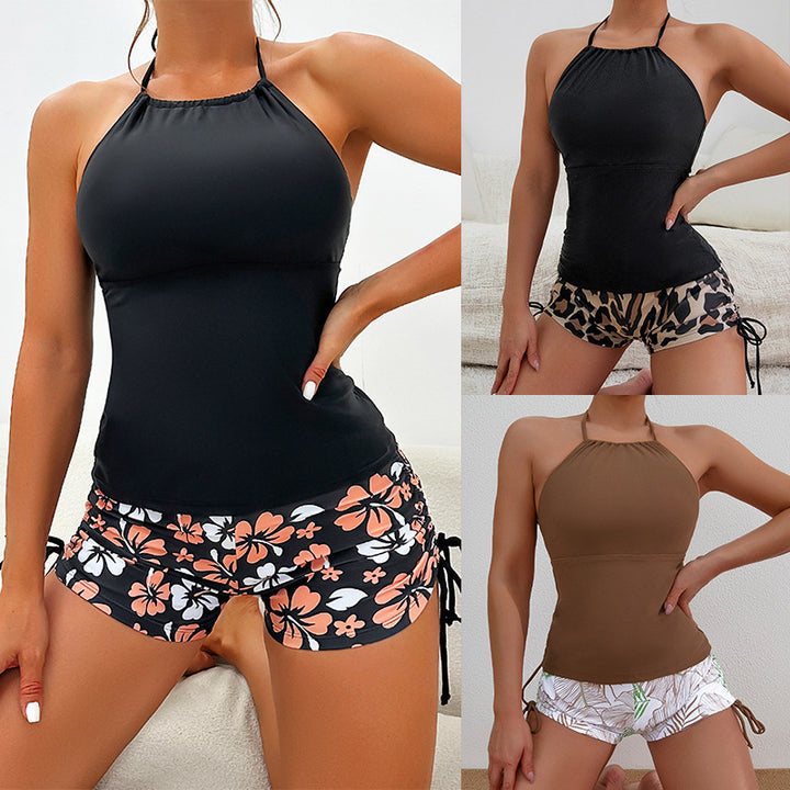 Dame Tankini-sæt med moderne snit og justerbare shorts Stilla