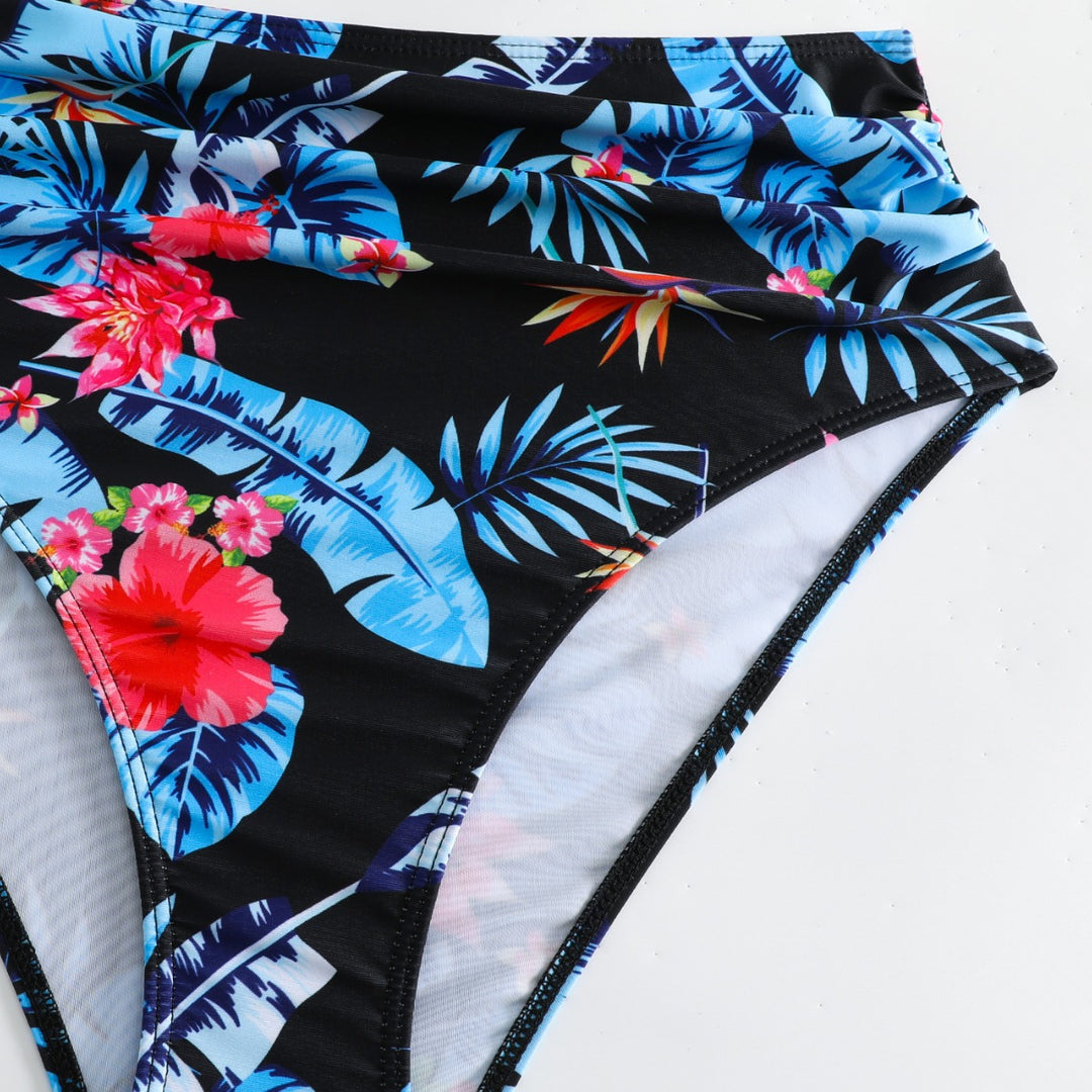 Dame Højtaljet Blomstermønster Bikini Sæt Stilla