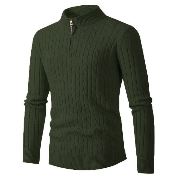 Herrer Kabelstrik Zip-Up Pullover Stilla