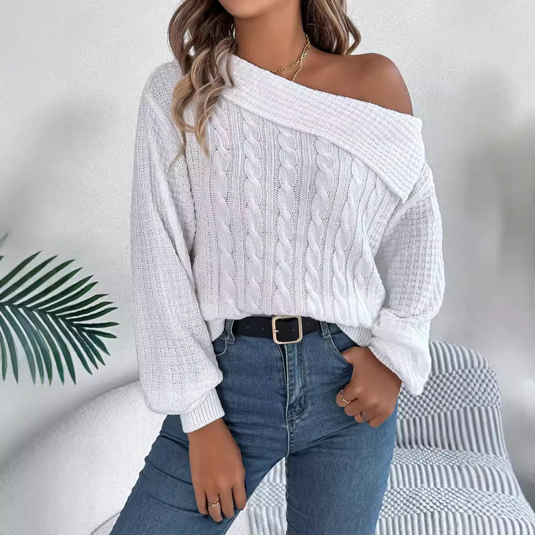 Stilla | Behagelig Strikpullover Med Off-Shoulder Design