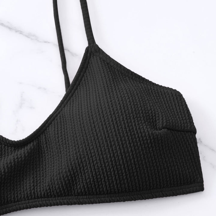 Dame Højt skåret Bikini med struktureret design og justerbare stropper Stilla