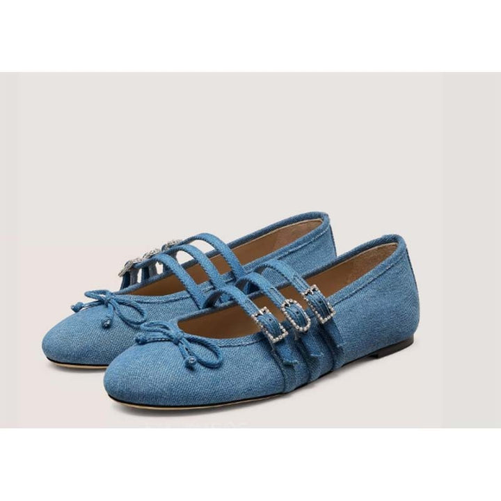 Femme Elegante Strappy Ballerinas med strass-accenter Stilla
