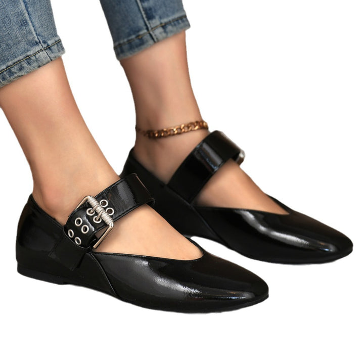 Femme Elegante Flade Sko med Justerbar Rem Stilla