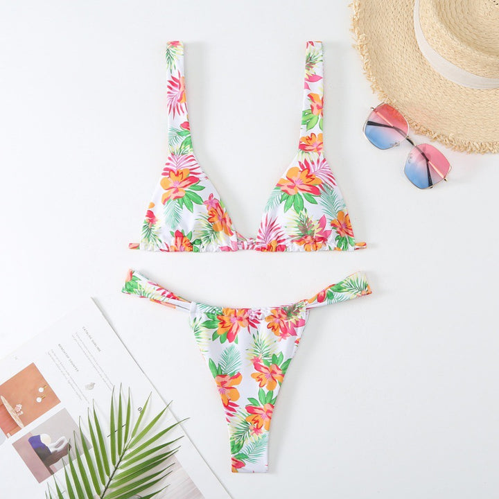 Dame smuk bikini med florale mønstre Skovae