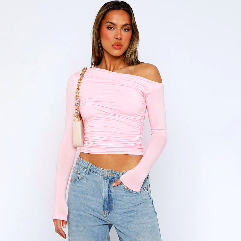 Damer Rynk Longsleeve med asymmetrisk U-hals Stilla