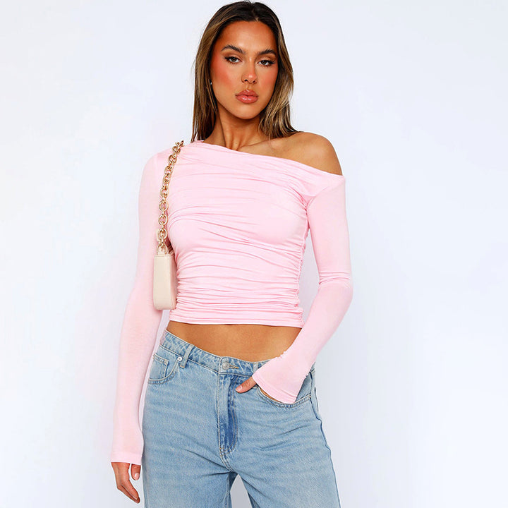 Damer Rynk Longsleeve med asymmetrisk U-hals Stilla