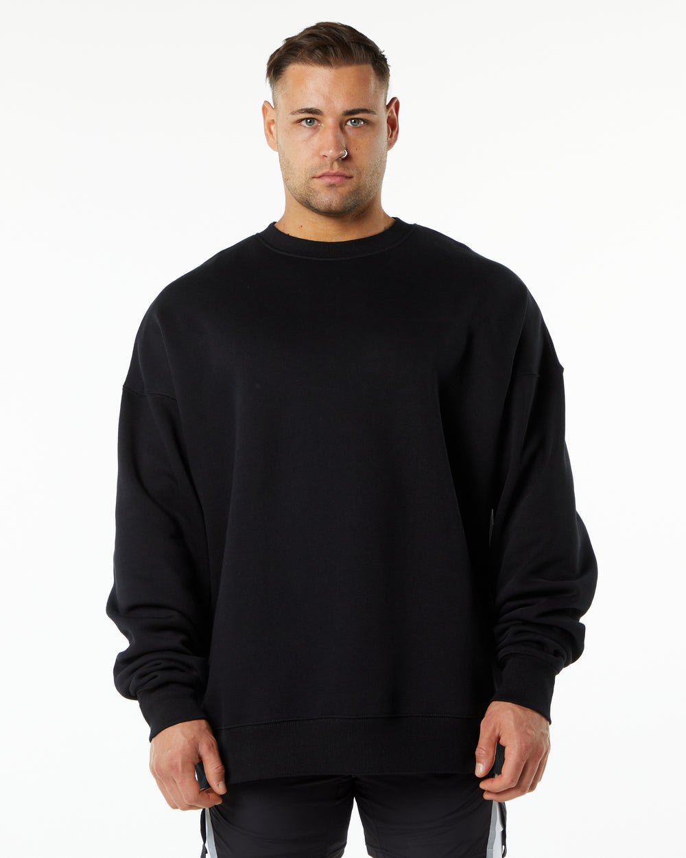 Herrer Oversized Sweatshirt med afslappet snit og robust indvendigt foder Stilla