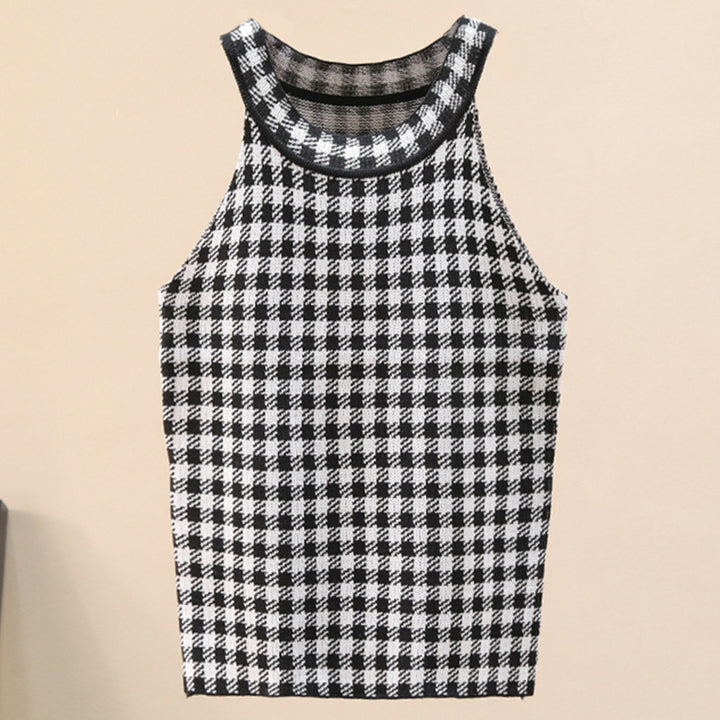 Kvinders sporty tanktop med chic ternet mønster Stilla