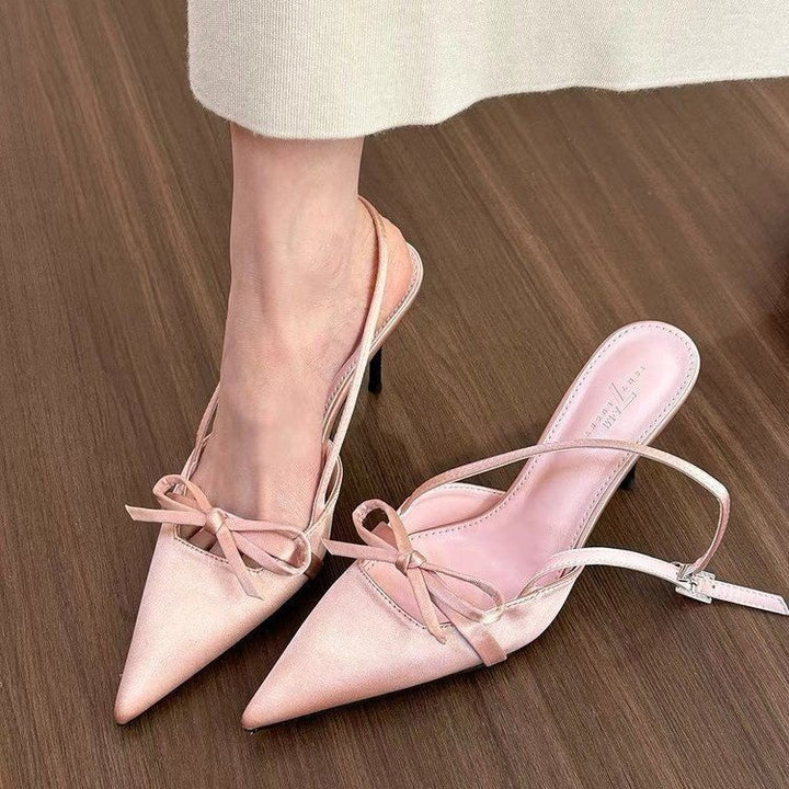 Damer Slingback Pumps med fin bue dekoration og elegant spids Stilla