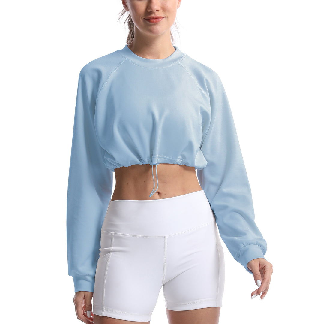Dame sportslig crop-pullover med justerbar søm og lange ærmer Stilla
