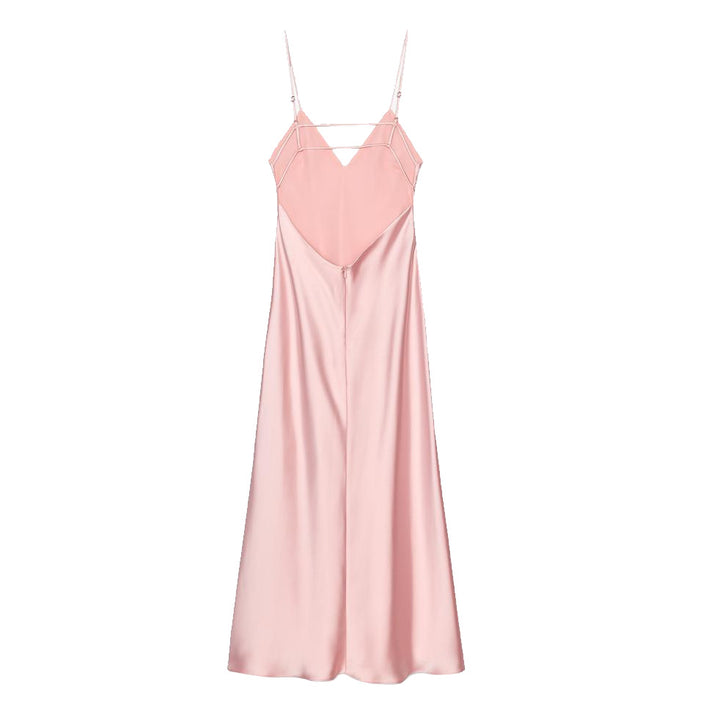 Femme Satin Slip Maxi Kjole med justerbare stropper Stilla