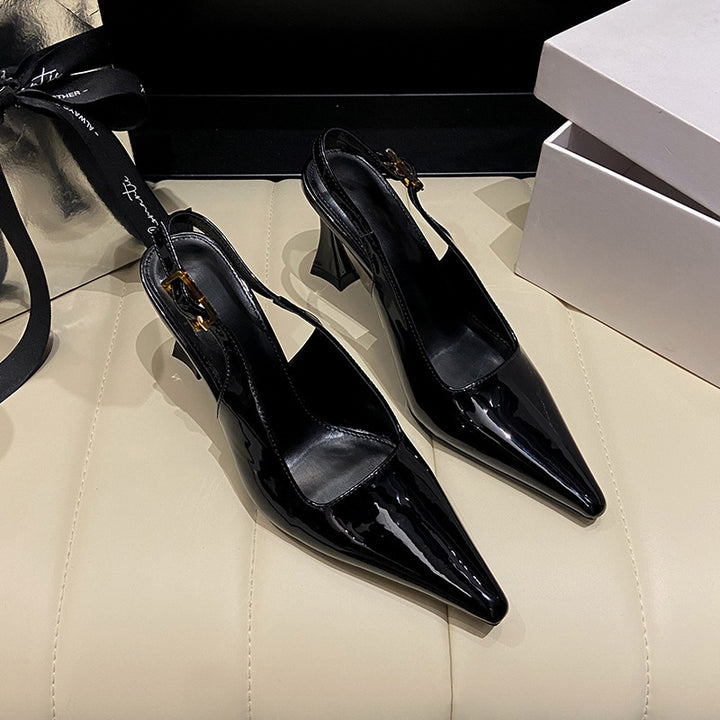 Dame spidse slingback-hæle med smart blokhæl Stilla