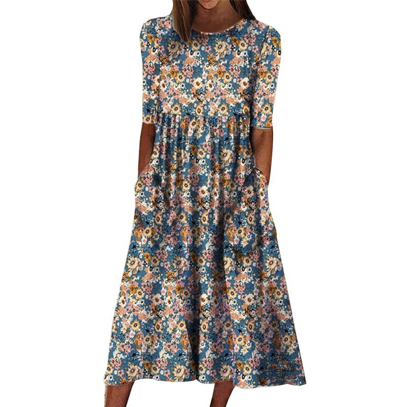 Femme Floral T-Shirt Kjole Stilla