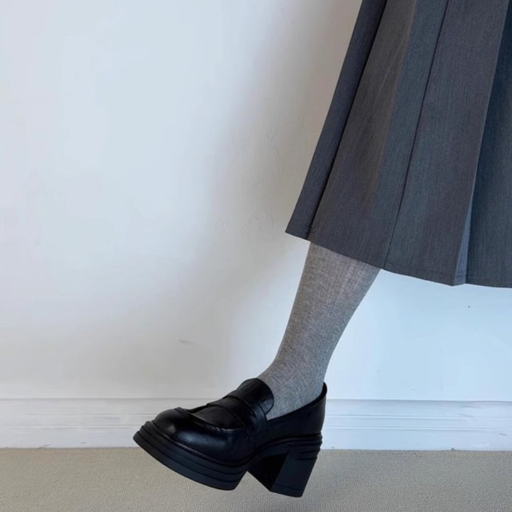 Dame Chunky Hæl Loafers med detaljeret broderi Stilla
