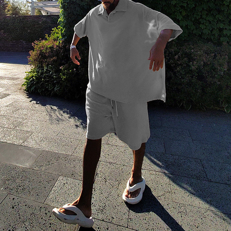 Herrer Fritids Polo T-shirt og Shorts Sæt Stilla