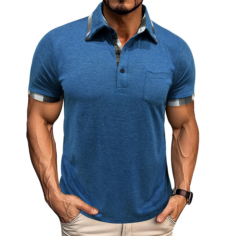 Herre polo-shirt med moderne kontrastdetaljer Stilla