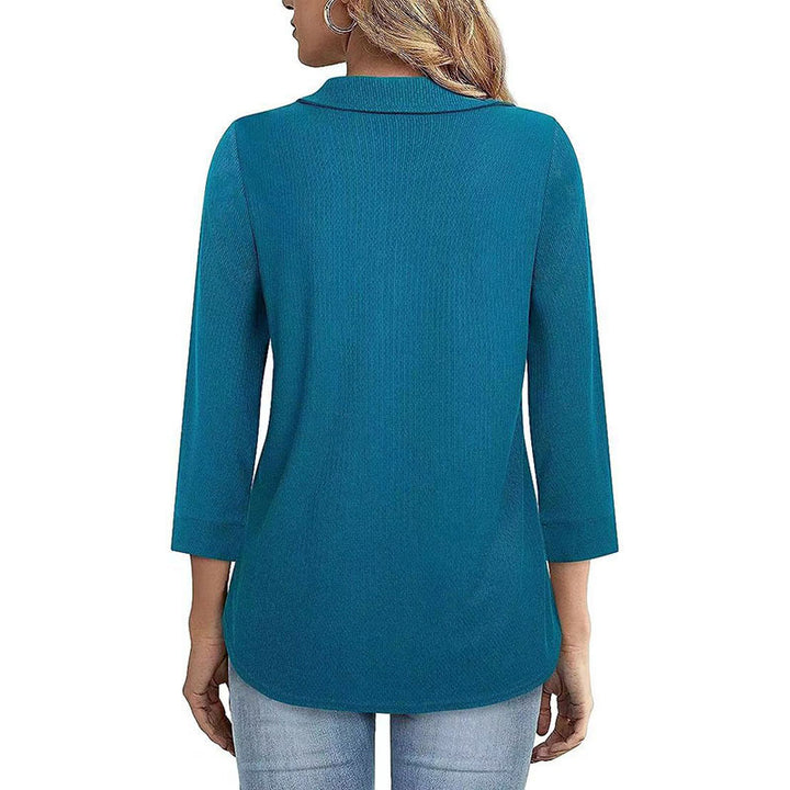 Dame sweatshirt med lynlås og 3/4 ærmer Stilla