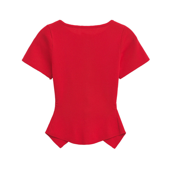 Dame Rüsch.Button-Up Peplum Bluse Stilla