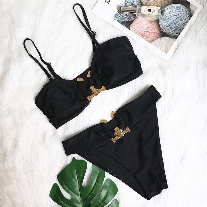 Dame Exotisk Print Bralette Bikini Sæt Stilla