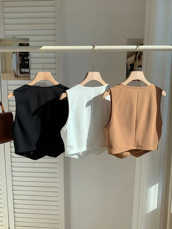 Dame Cropped Overdel med elegant snit og blødt flydende stof Stilla