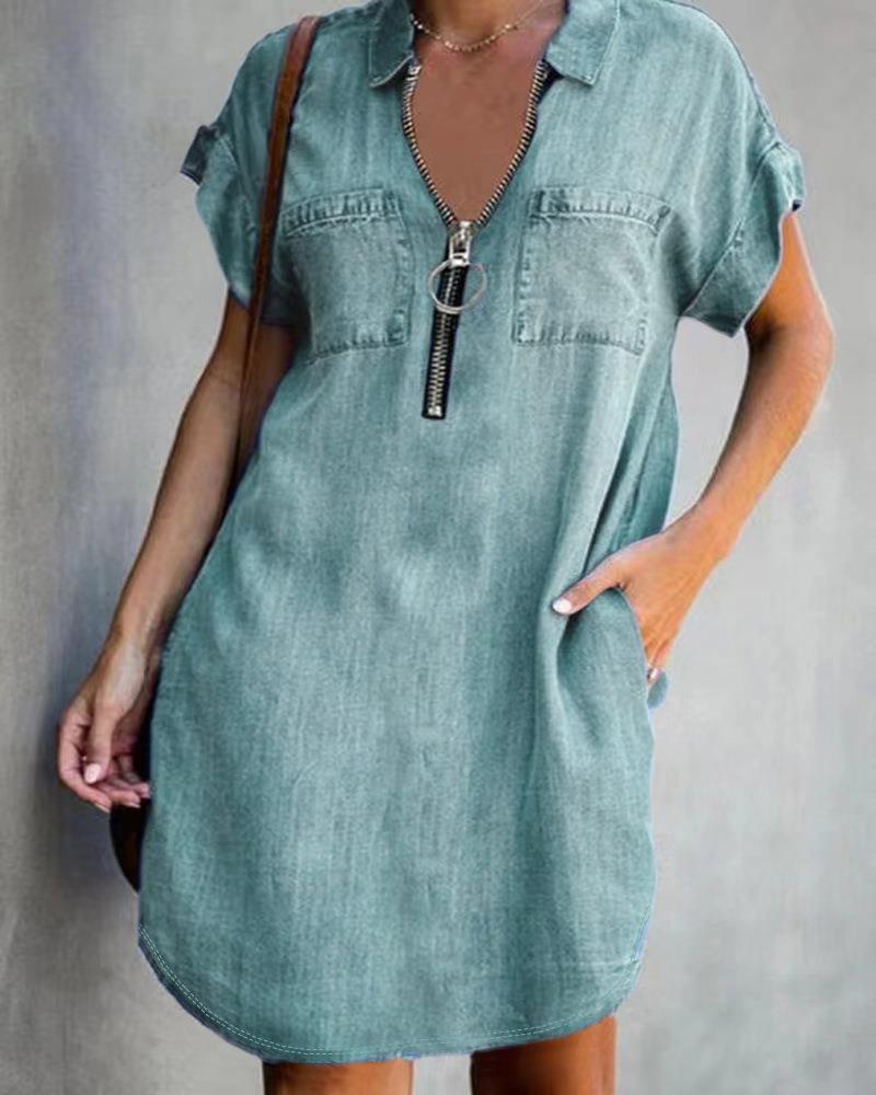 Dame Denim Kjole Stilla