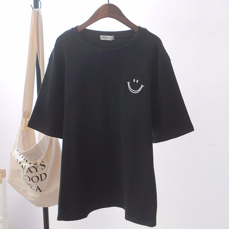 Femme Casual Smile Grafik Oversized T-Shirt Stilla