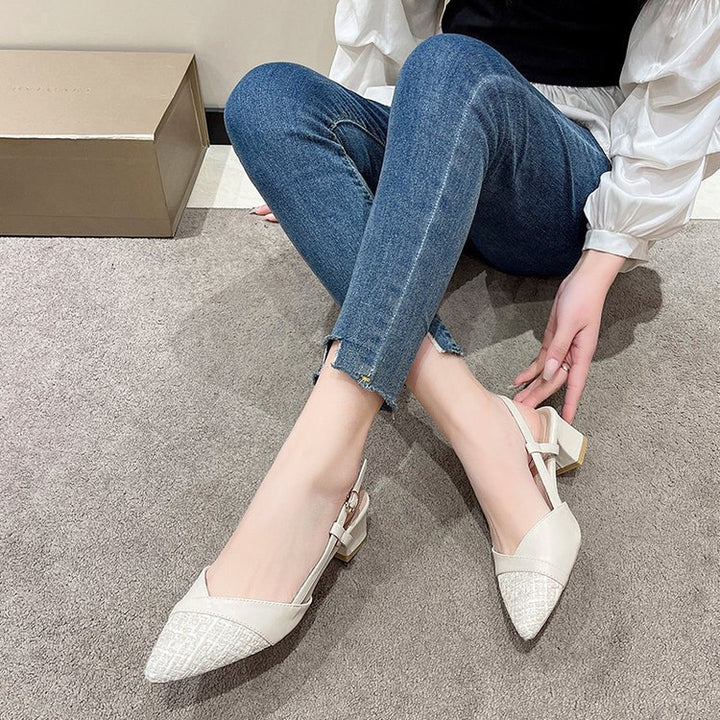 Dame Slingback-Pumps med elegant spids design og behagelig blokhælhøjde Stilla
