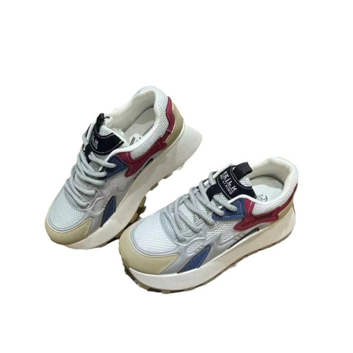 Dame Chunky Sneakers med høj plateau og åndbart overmateriale Stilla