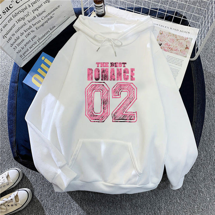 Kvinders afslappede hoodie med stilfuldt print Skovae