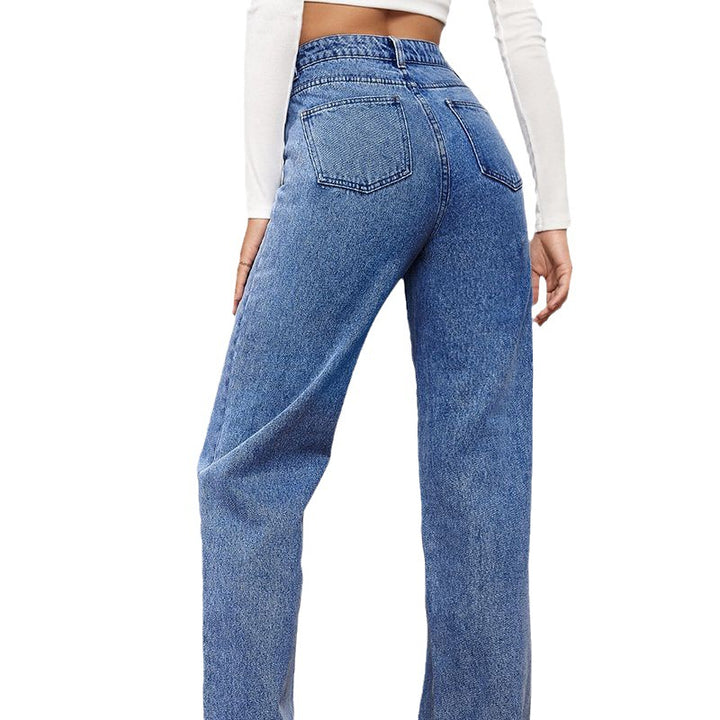 Damejeans med høj talje og brede ben Skovae