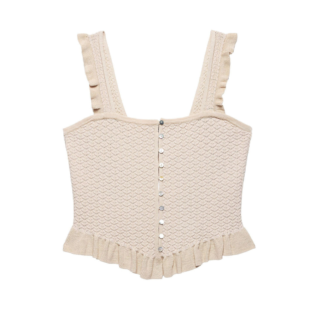 Femme Rüsch Button-Up Crop Top Stilla