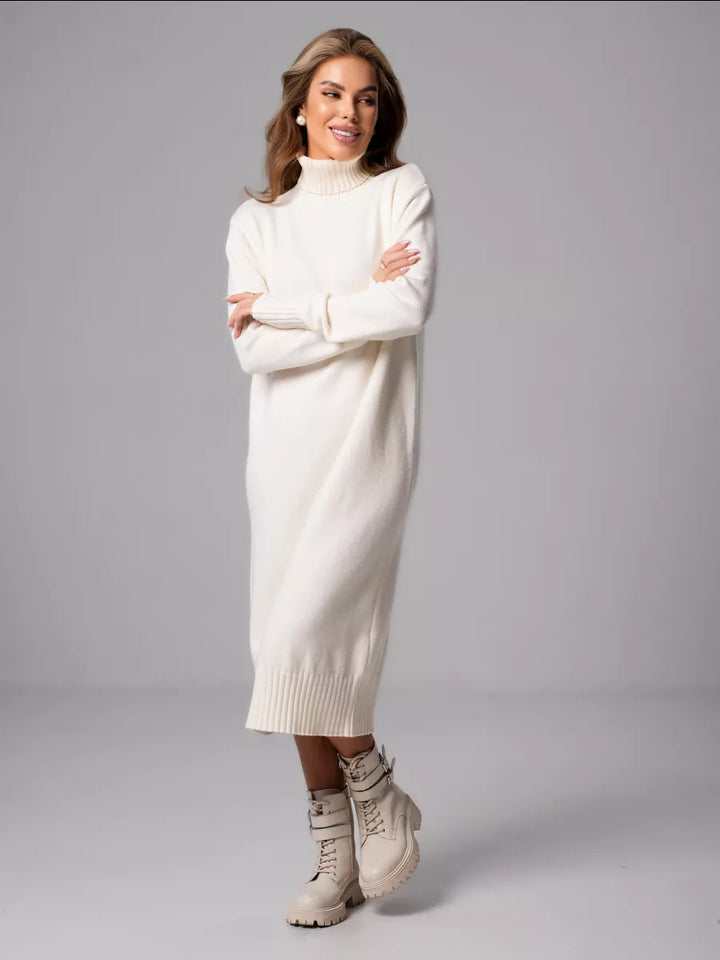 Femme Højhalset Oversized Strikkjole Stilla