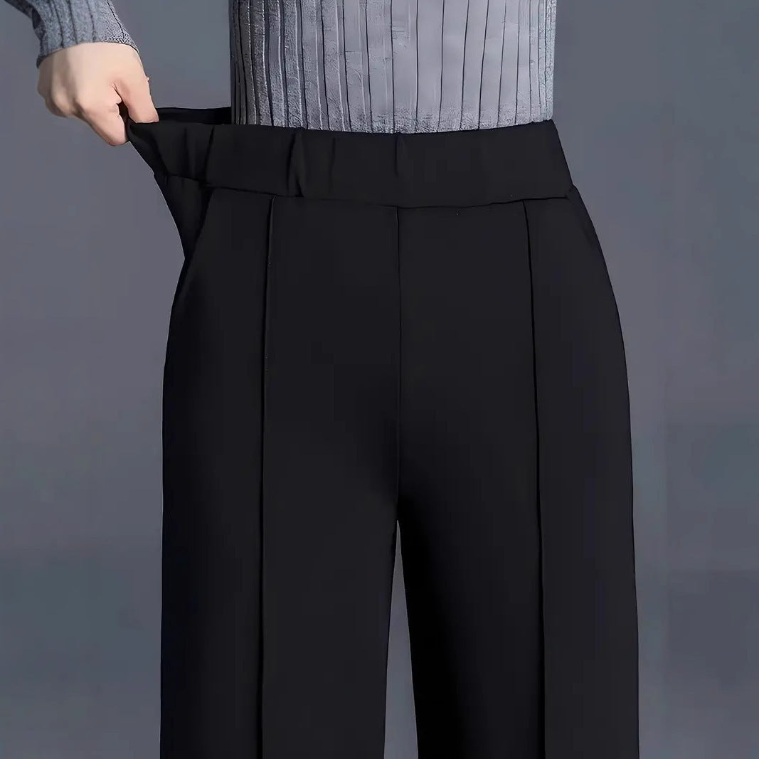 Dame Bred høj talje-bukser med elegante pressefolder Skovae