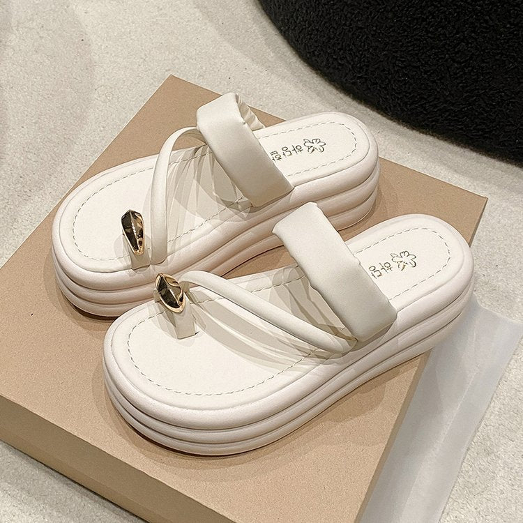 Dame Komfortable Slippers med elegant Krydsbånd-Design og dekorative Smykke detaljer Stilla
