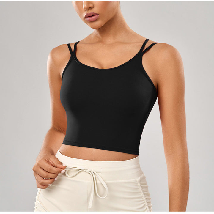Dame Sporty Crop-Top med justerbare spaghettistropper Stilla