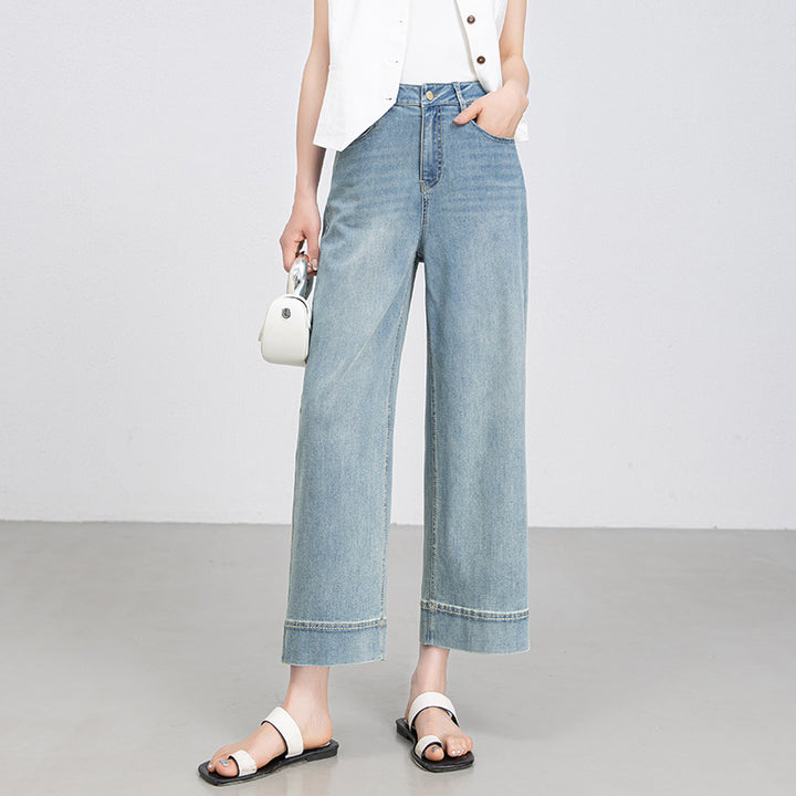 Dame brede jeans i moderne snit Stilla
