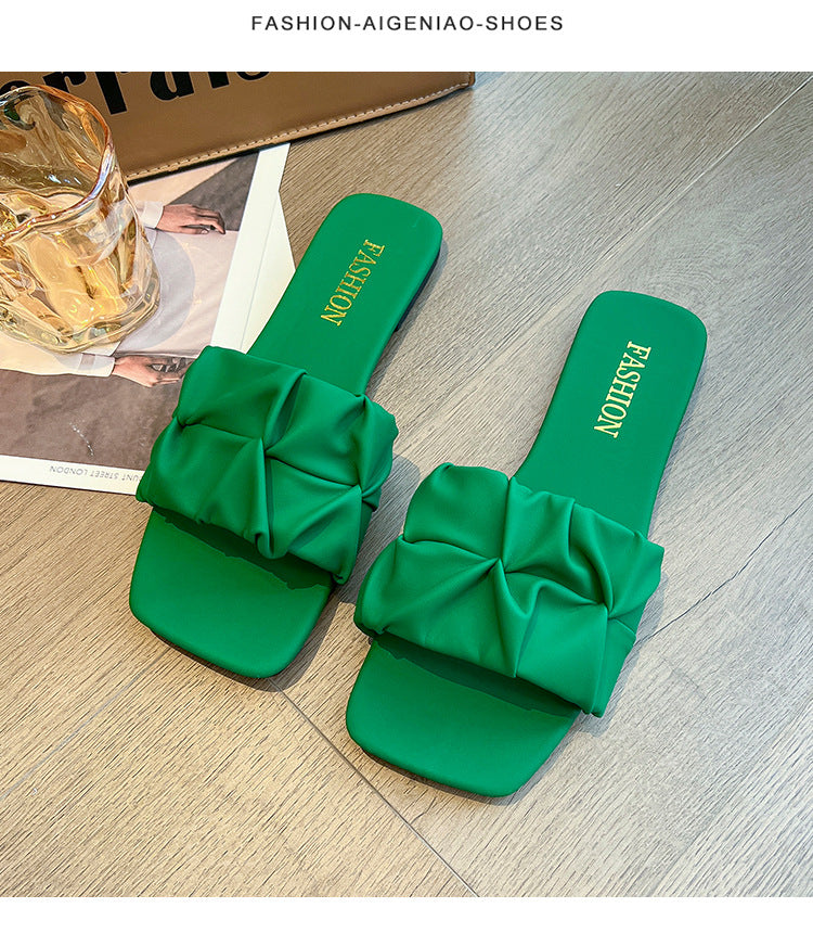 Dame elegante Slippers med voluminøst remdesign i blødt materiale Stilla