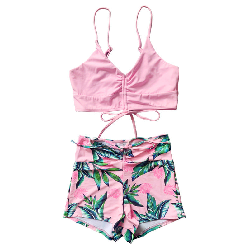 Dame overdel med justerbart snit og florale shorts Stilla