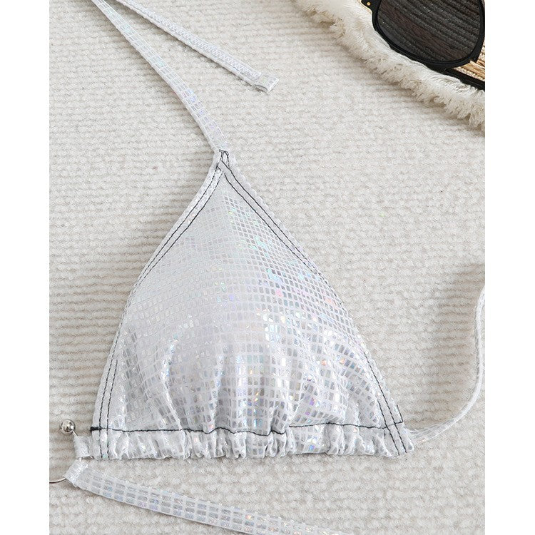 Dame Triangel-Bikini med glamorøst krystal-design og justerbare stropper Stilla