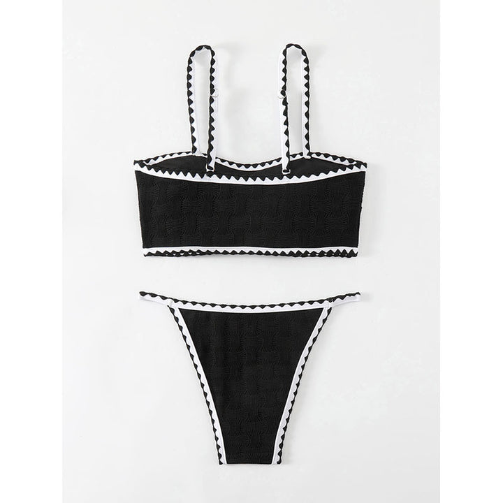 Dame bikini sæt med raffineret struktur og justerbare stropper Skovae