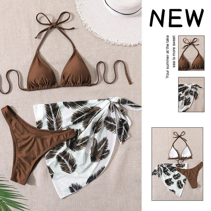 Dame Triangle-Bikini med en elegant indpakket nederdel Skovae