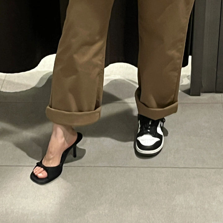 Kvinder Elegante Åben-Tå Sko Højhælede Sandaler med Sløjfe Accent Stilla
