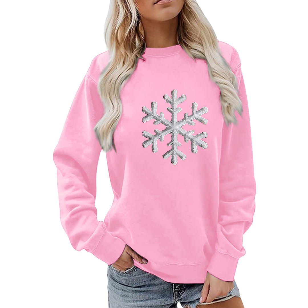 Kvinders sweatshirt med funklende snefnugdesign og afslappet pasform Stilla