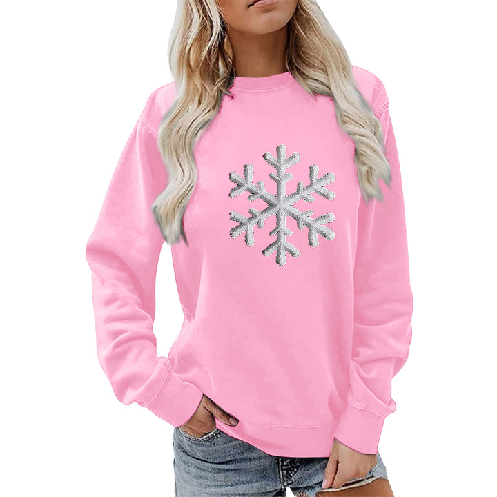 Kvinders sweatshirt med funklende snefnugdesign og afslappet pasform Stilla