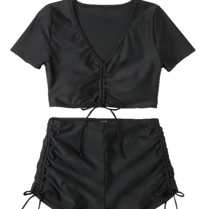 Dame Sporty Crop-Top og Shorts Sæt Stilla
