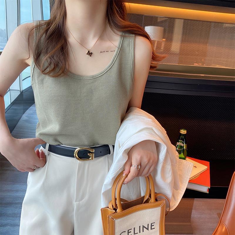 Femme Ribbede Casual Ärmeløs Top Stilla